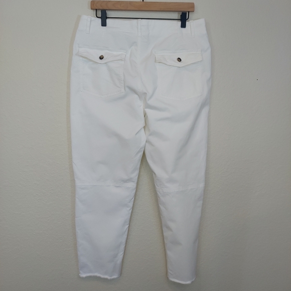 Banana Republic White Girlfriend Authentic Chino Pant Raw Hem Sz 12 - Picture 5 of 17